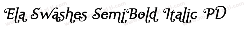 Ela Swashes SemiBold Italic PDF字体转换